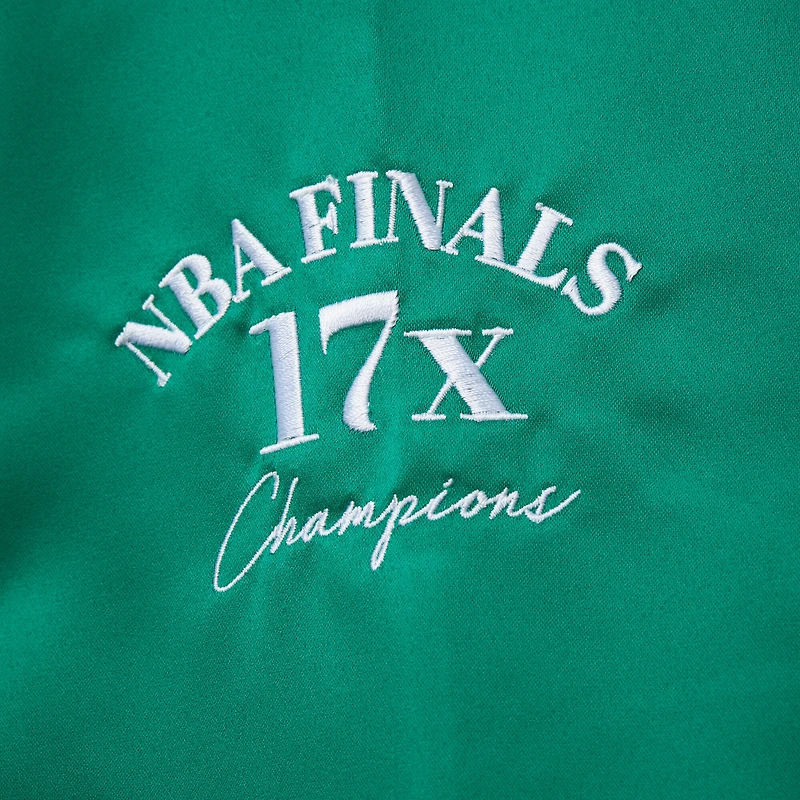 Men's Mitchell & Ness Kelly Green Boston Celtics Hardwood Classics Team OG 3.0 Lightweight Satin Full-Snap Jacket