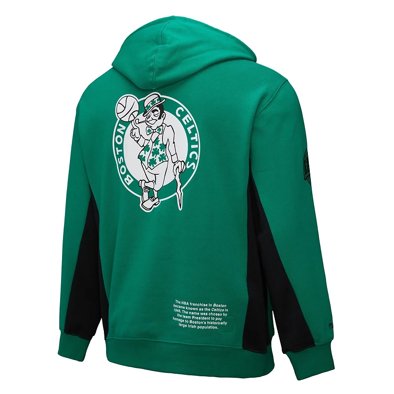 Sweat à capuche en polaire Mitchell & Ness Kelly Green Boston Celtics Hardwood Classics Team Origins pour homme