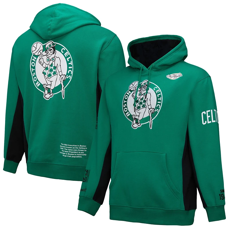 Sweat à capuche en polaire Mitchell & Ness Kelly Green Boston Celtics Hardwood Classics Team Origins pour homme