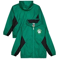 Men's Mitchell & Ness Kelly Green Boston Celtics Playmaker Full-Zip Hooded Windbreaker Jacket