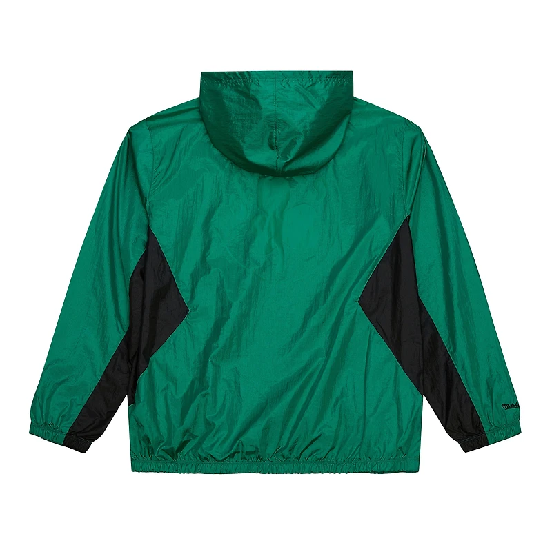 Men's Mitchell & Ness Kelly Green Boston Celtics Playmaker Full-Zip Hooded Windbreaker Jacket