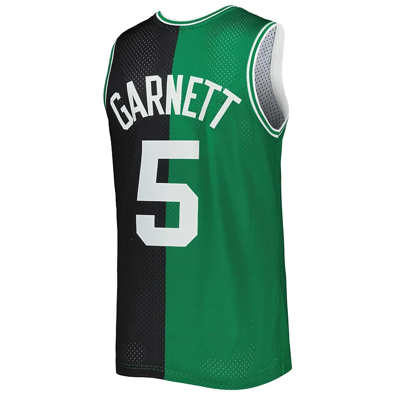 Men's Mitchell & Ness Kevin Garnett Black/Kelly Green Boston Celtics Hardwood Classics 2007/08 Split Swingman Jersey