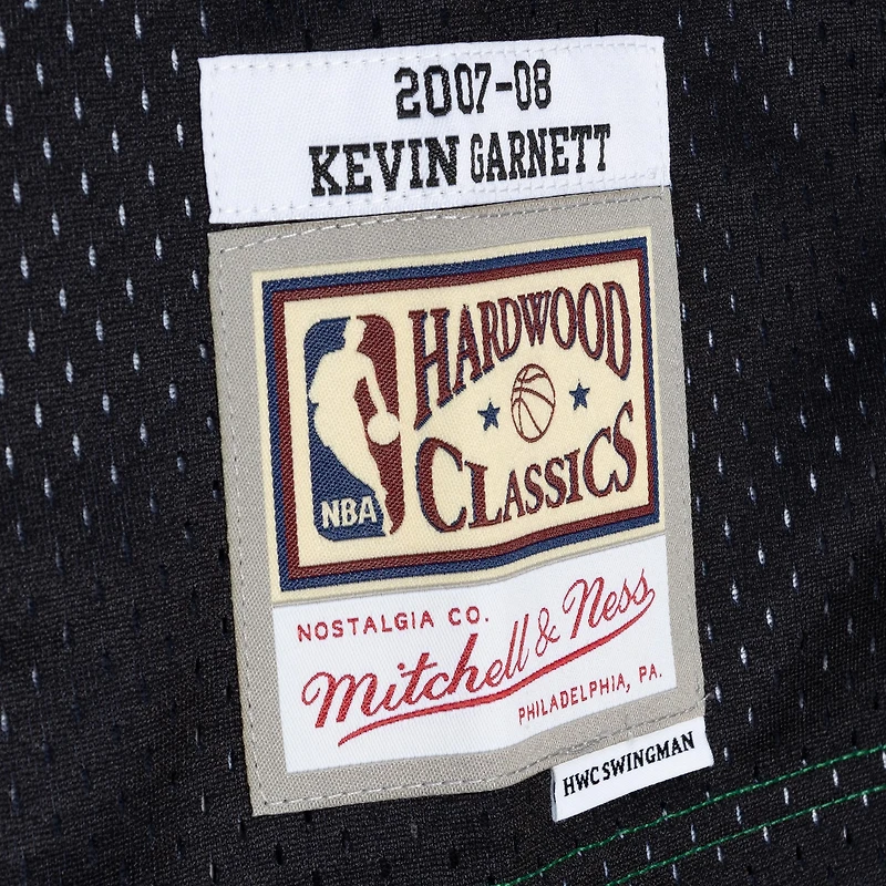 Maillot Swingman divisé Mitchell & Ness Kevin Garnett pour hommes, noir/vert Kelly, Boston Celtics Hardwood Classics 2007/08