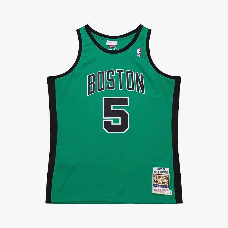Maillot authentique Mitchell & Ness Kevin Garnett vert Kelly Boston Celtics 2007-08 Hardwood Classics pour homme
