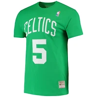 Men's Mitchell & Ness Kevin Garnett Kelly Green Boston Celtics Hardwood Classics Stitch Name Number T-Shirt