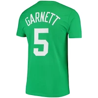 Men's Mitchell & Ness Kevin Garnett Kelly Green Boston Celtics Hardwood Classics Stitch Name Number T-Shirt