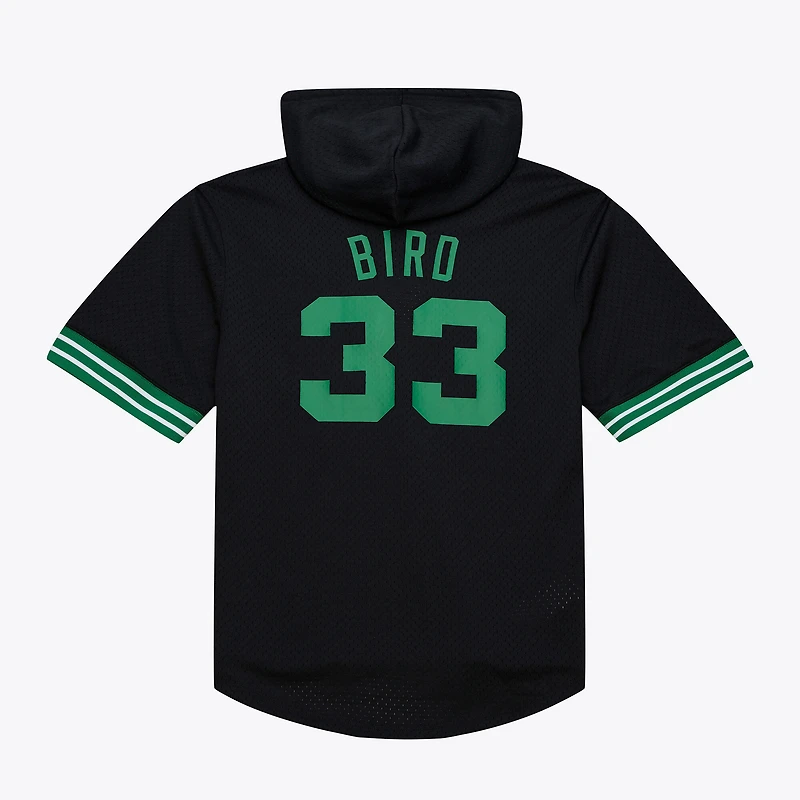 Sweat à capuche Mitchell & Ness vert Kelly pour homme, Boston Celtics, en maille, avec nom et numéro.