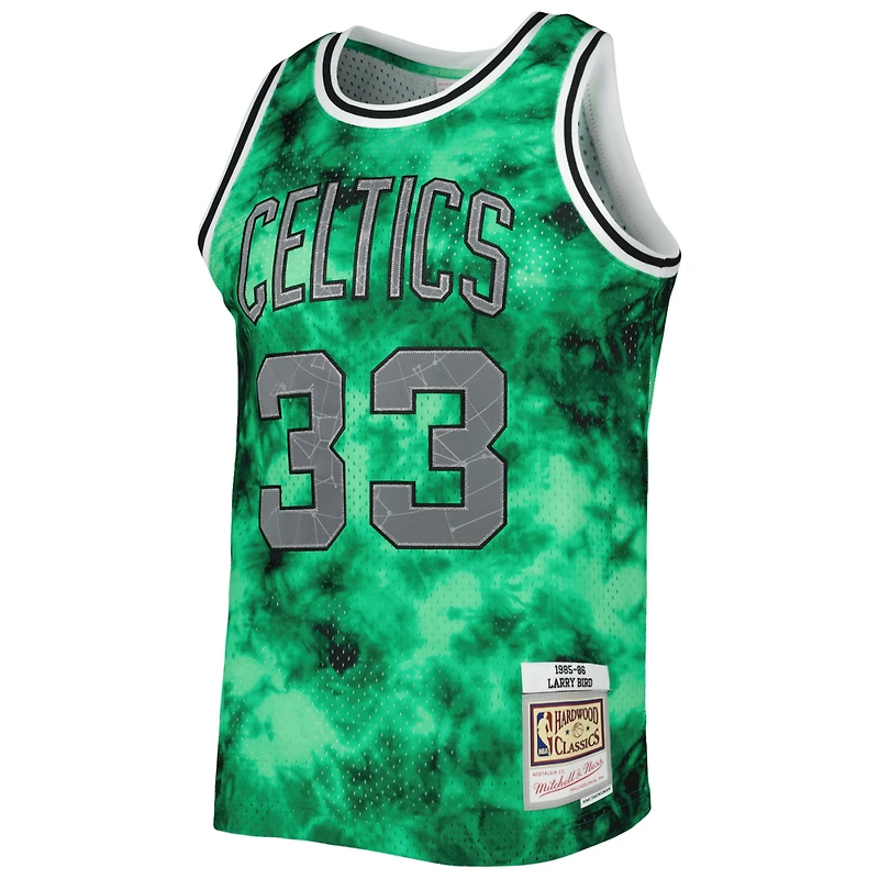 Maillot Mitchell & Ness Larry Bird Kelly Green Boston Celtics 1985/86 Galaxy Swingman pour hommes