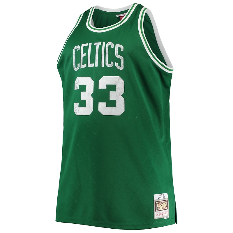 Maillot Swingman Diamond pour hommes Mitchell & Ness Larry Bird Kelly vert Boston Celtics Big Tall 1985/86 NBA 75th Anniversary