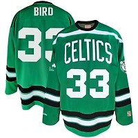 Men's Mitchell & Ness Larry Bird Kelly Green Boston Celtics Big Tall NBA Hockey Jersey