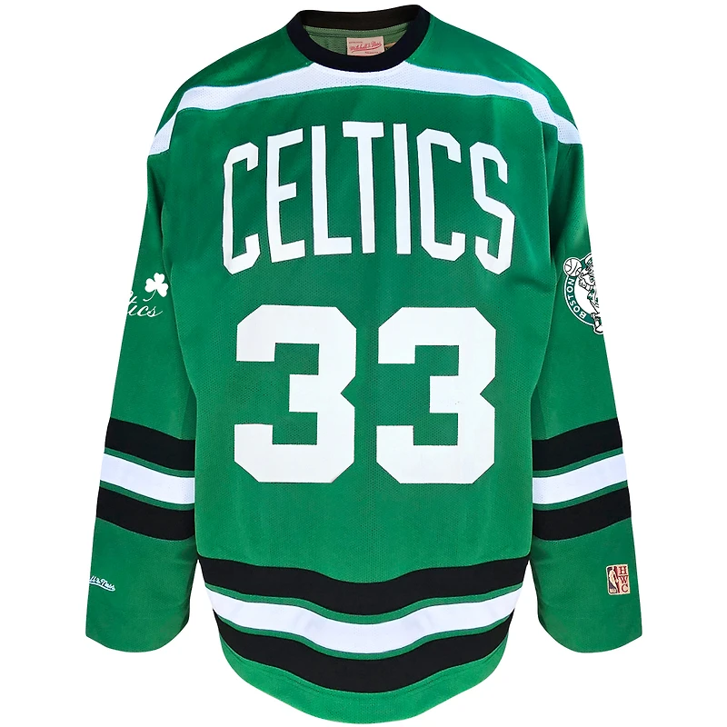 Maillot de hockey NBA Mitchell & Ness Larry Bird vert Kelly pour homme, Boston Celtics, grandes tailles