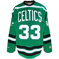 Maillot de hockey NBA Mitchell & Ness Larry Bird vert Kelly pour homme, Boston Celtics, grandes tailles