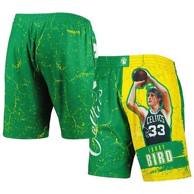 Short Mitchell & Ness Larry Bird Kelly Green Boston Celtics Hardwood Classics Player Burst pour homme