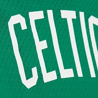 Men's Mitchell & Ness Larry Bird Kelly Green Boston Celtics Mesh Name Number Short Sleeve Hoodie