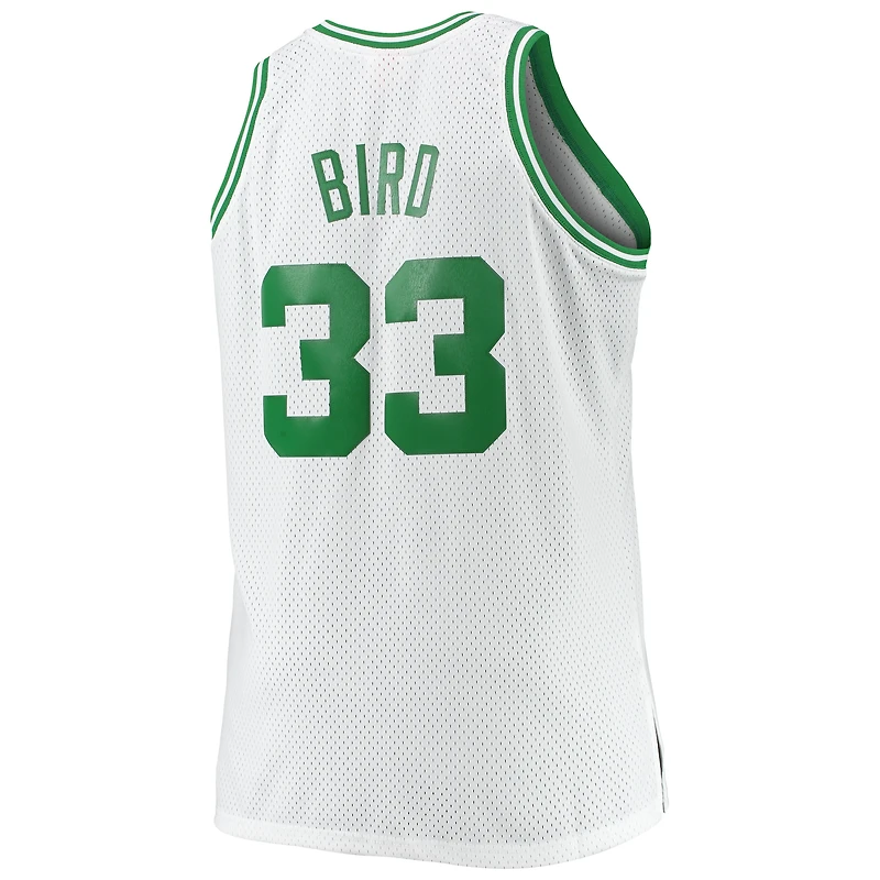 Men's Mitchell & Ness Larry Bird White Boston Celtics Big Tall 1985/86 Hardwood Classics Swingman Jersey