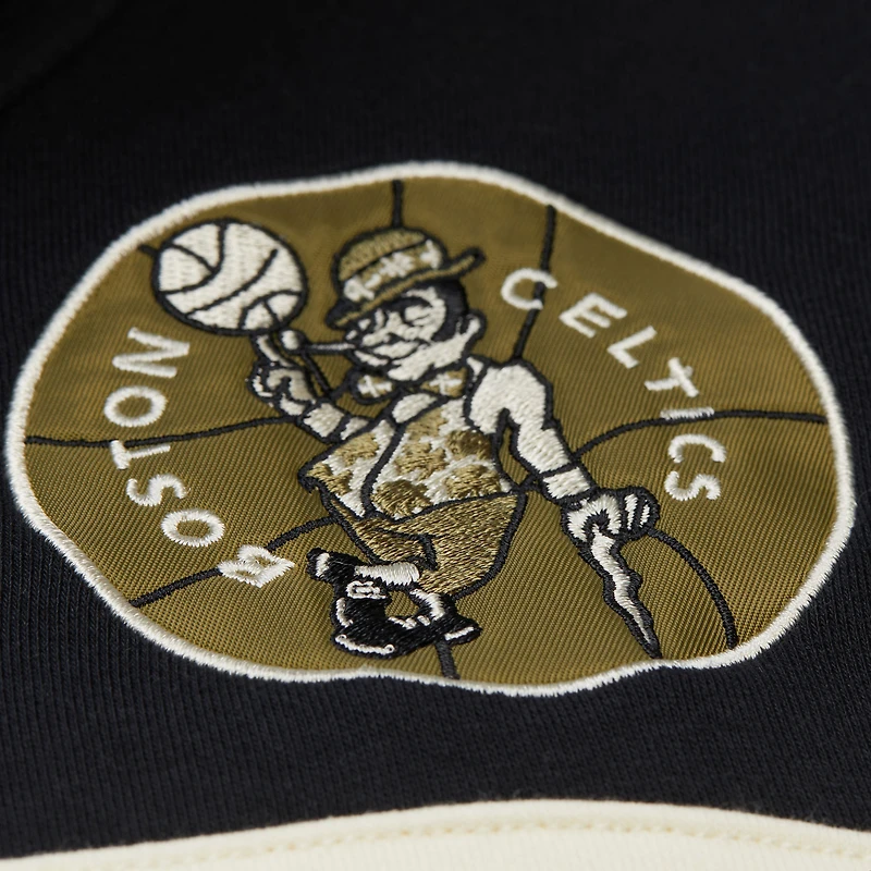 Men's Mitchell & Ness Olive Boston Celtics Double Clutch Head Coach Hoodie