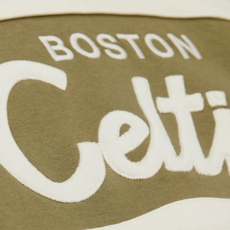 Sweat à capuche Mitchell & Ness Olive Boston Celtics Double Clutch Head Coach pour homme