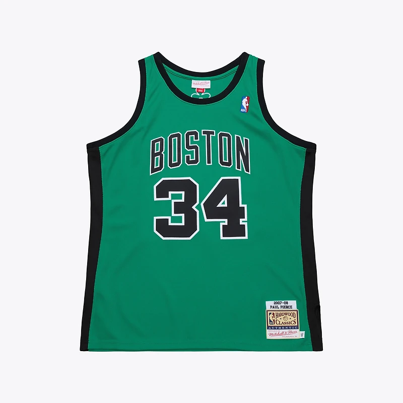 Maillot authentique Mitchell & Ness Paul Pierce vert Kelly des Boston Celtics 2007-08 Hardwood Classics pour homme