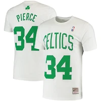 T-shirt avec nom et numéro Mitchell & Ness Paul Pierce Boston Celtics Hardwood Classics pour homme, blanc