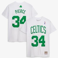 T-shirt Mitchell & Ness Paul Pierce blanc Boston Celtics Hardwood Classics pour homme, avec nom et numéro brodés