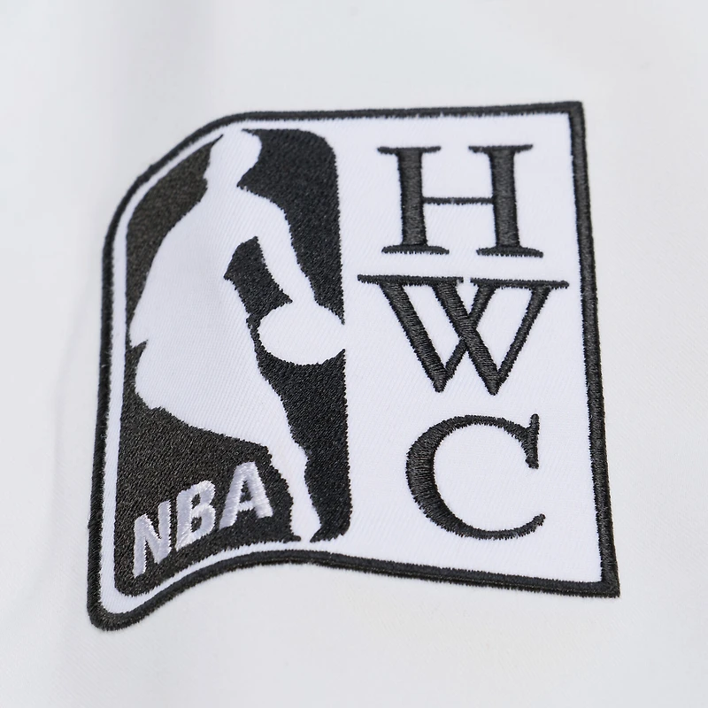 Men's Mitchell & Ness White Boston Celtics Arctic Lightweight Full-Snap Satin Jacket