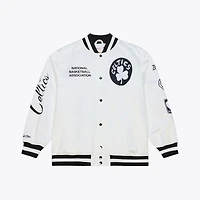 Men's Mitchell & Ness  White Boston Celtics Arctic Lightweight Full-Snap Satin Jacket