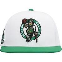 Men's Mitchell & Ness White Boston Celtics  Soul Logo Shine 2-Tone Snapback Hat