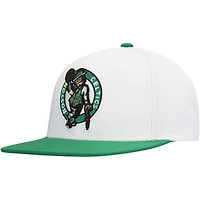 Men's Mitchell & Ness White Boston Celtics  Soul Logo Shine 2-Tone Snapback Hat