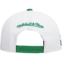 Men's Mitchell & Ness White Boston Celtics  Soul Logo Shine 2-Tone Snapback Hat