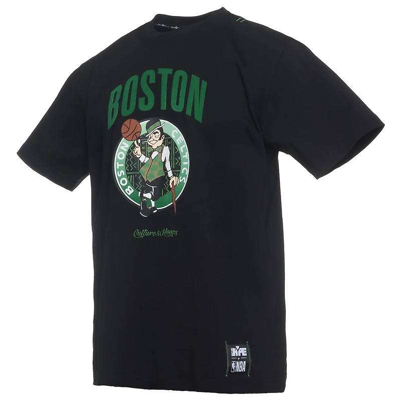 T-shirt noir de qualité supérieure pour homme NBA x Two Hype Boston Celtics Collection Culture & Hoops