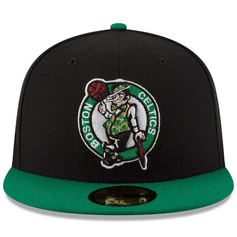Casquette ajustée 59FIFTY 2Tone de couleur officielle l'équipe des Boston Celtics New Era pour homme, noir/vert