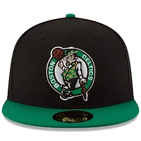 Casquette ajustée 59FIFTY 2Tone de couleur officielle l'équipe des Boston Celtics New Era pour homme, noir/vert