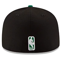 Men's New Era Black/Green Boston Celtics Official Team Color 2Tone 59FIFTY Fitted Hat
