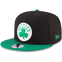 Casquette ajustable 9FIFTY Snapback 2 tons Boston Celtics New Era pour homme, noir/vert kelly