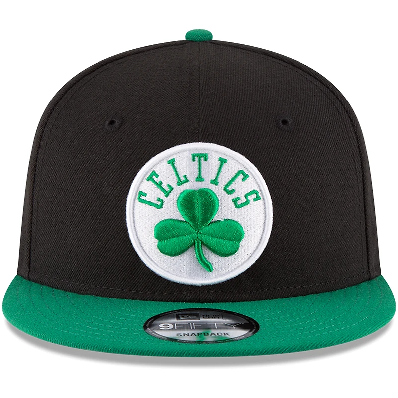 Casquette ajustable 9FIFTY Snapback 2 tons Boston Celtics New Era pour homme, noir/vert kelly