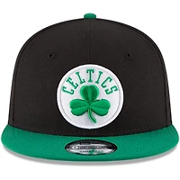 Casquette ajustable 9FIFTY Snapback 2 tons Boston Celtics New Era pour homme, noir/vert kelly