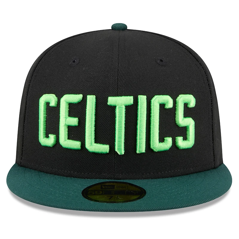 Casquette ajustée Boston Celtics City Edition 2024/25 59FIFTY New Era noire/verte Kelly pour homme