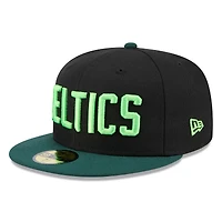 Casquette ajustée Boston Celtics City Edition 2024/25 59FIFTY New Era noire/verte Kelly pour homme
