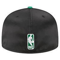Men's New Era Black/Kelly Green Boston Celtics Satin Two-Tone 59FIFTY Fitted Hat