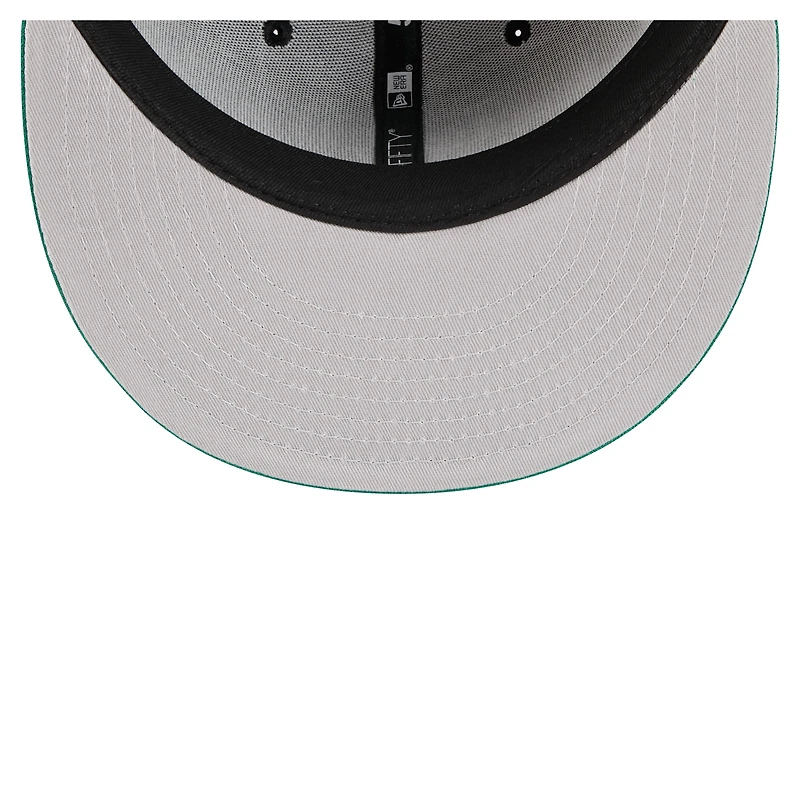 Men's New Era Black/Kelly Green Boston Celtics Satin Two-Tone 59FIFTY Fitted Hat