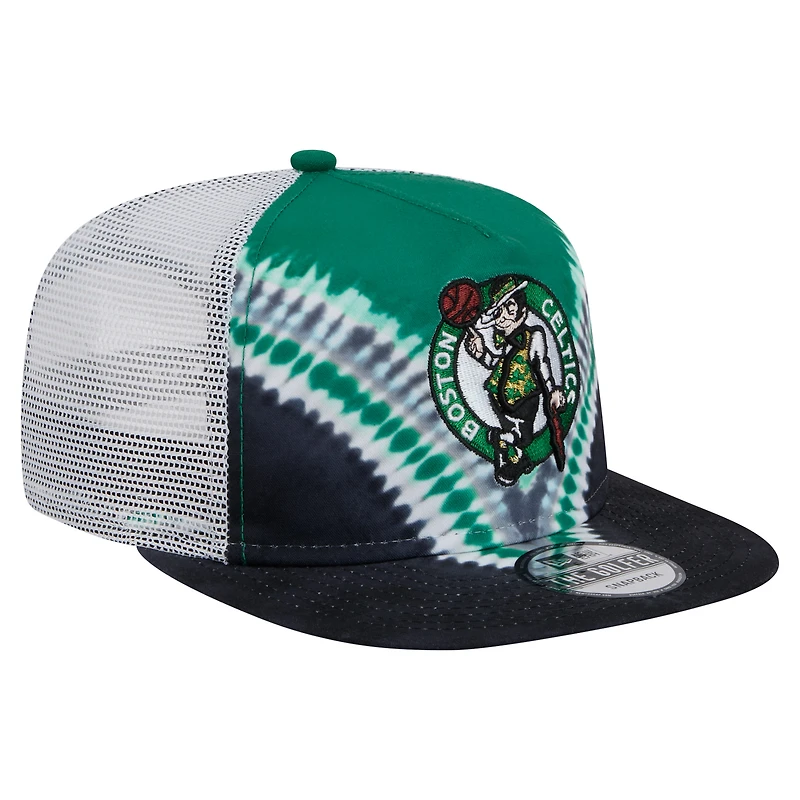 Casquette de golf à visière rabattable New Era noire/verte Kelly pour homme, Boston Celtics