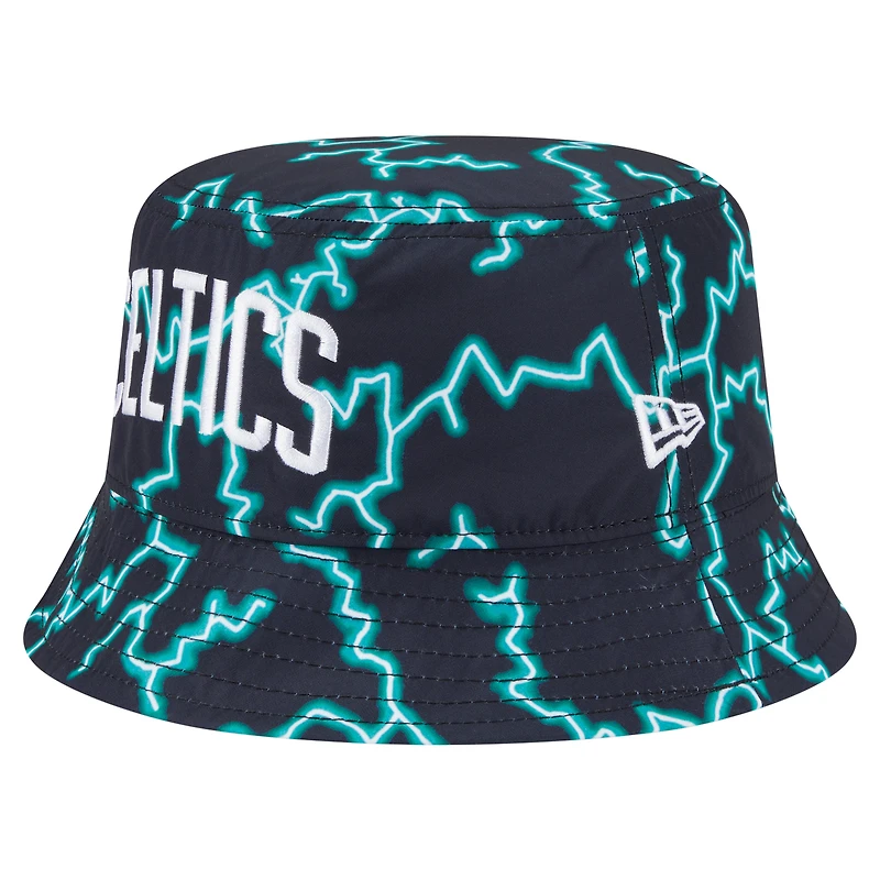 Men's New Era Black/Light Blue Boston Celtics Summer Sun and Storm Reversible Bucket Hat