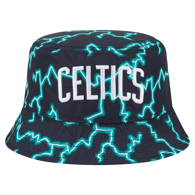 Men's New Era Black/Light Blue Boston Celtics Summer Sun and Storm Reversible Bucket Hat