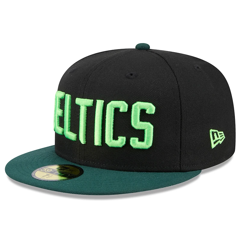 Men's New Era  Black Boston Celtics 2024/25 City Edition 59FIFTY Fitted Hat