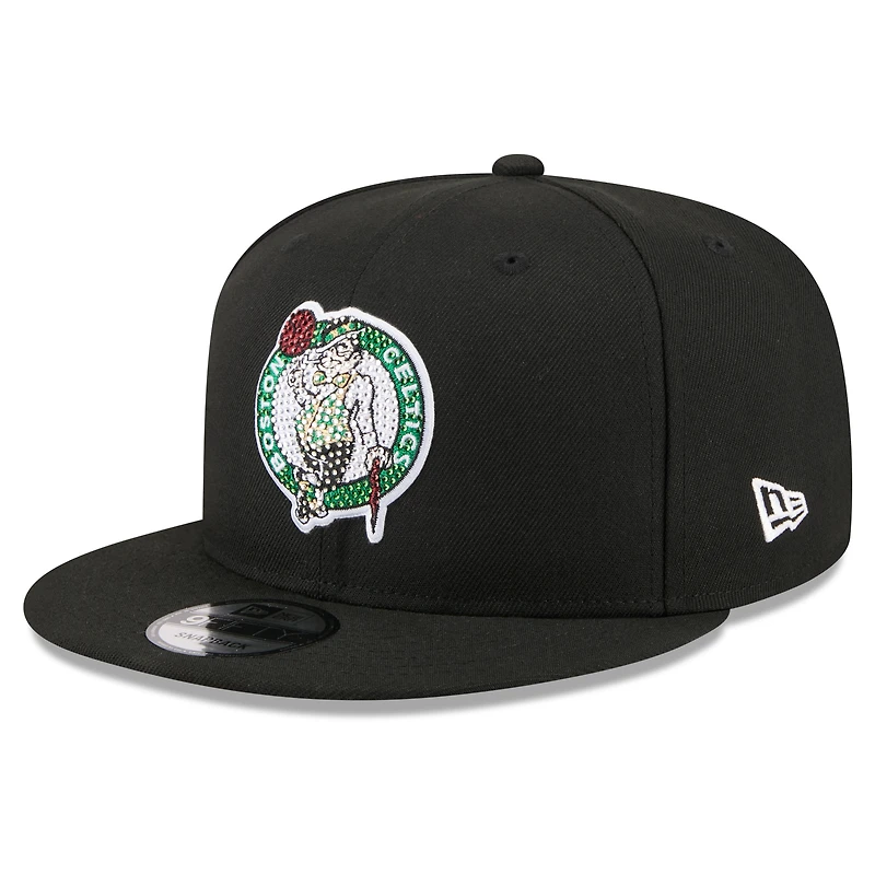 Casquette snapback New Era noire Boston Celtics 2026 NBA Draft Crystal 9FIFTY pour homme