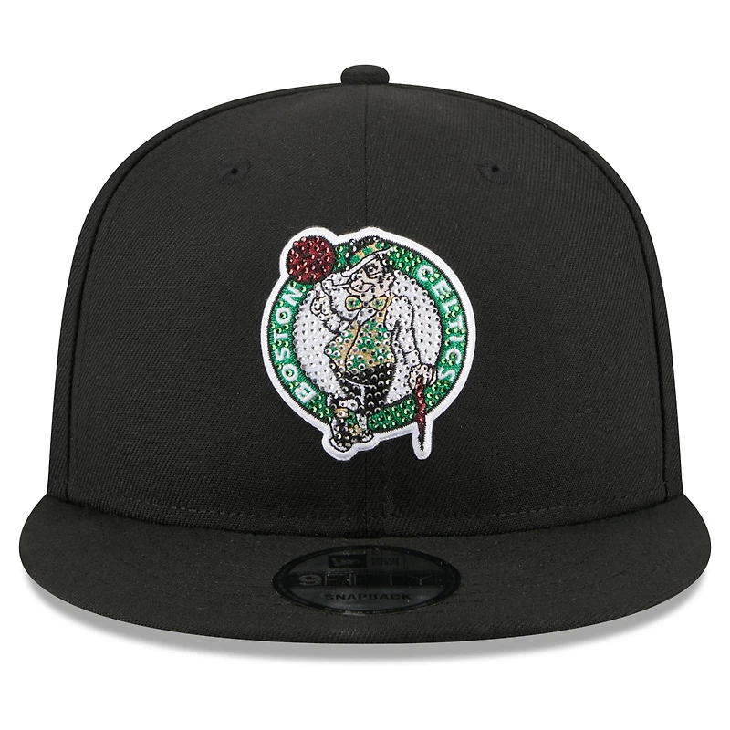 Men's New Era Black Boston Celtics 2026 NBA Draft Crystal 9FIFTY Snapback Hat