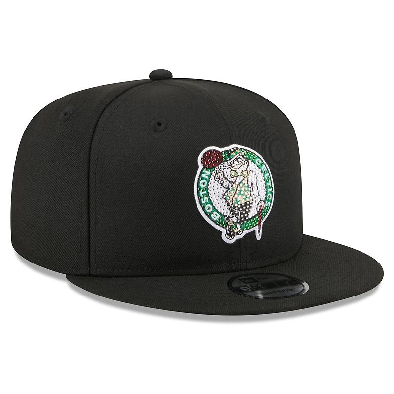 Casquette snapback New Era noire Boston Celtics 2026 NBA Draft Crystal 9FIFTY pour homme
