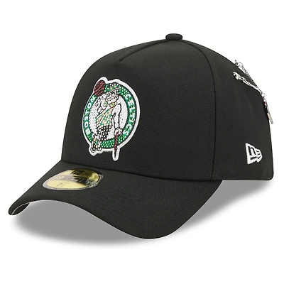 Casquette ajustée New Era 59FORTY noire pour homme, Boston Celtics, édition spéciale NBA Draft 2026, logo cristal en forme de A, modèle On-Stage.