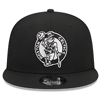 Men's New Era Black Boston Celtics 9FIFTY Snapback Trucker Hat