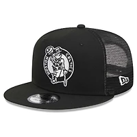 Men's New Era Black Boston Celtics 9FIFTY Snapback Trucker Hat